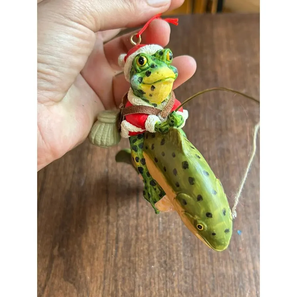 Stouffer brand Fishing Frog on a Fish ornament